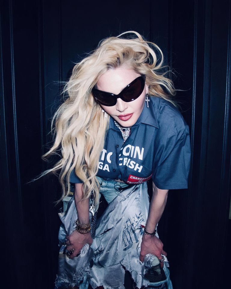A photo of Madonna in sunglasses.