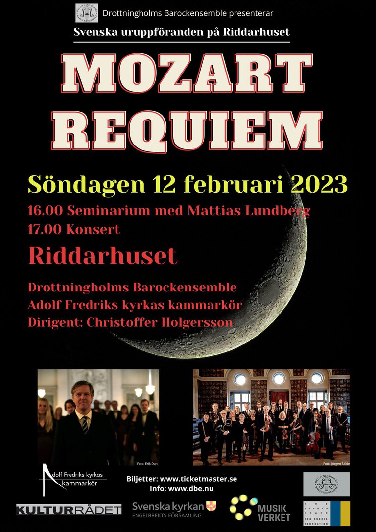 A photo of the musicians and information about the event.