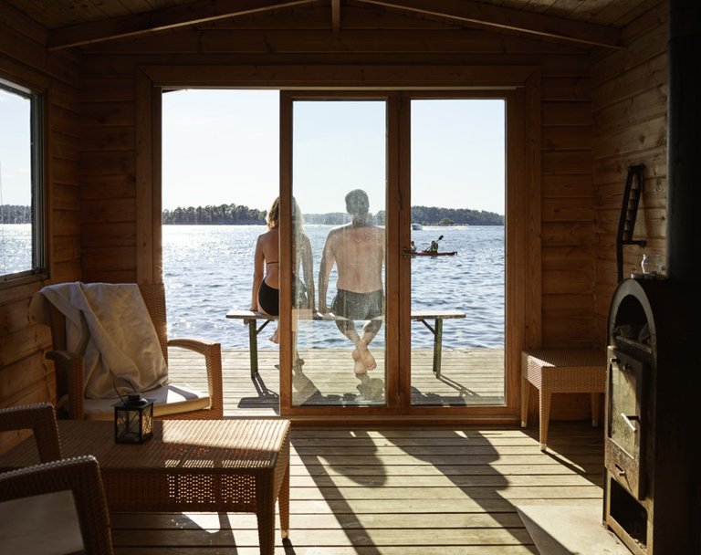 Taking a sauna in the archipelago