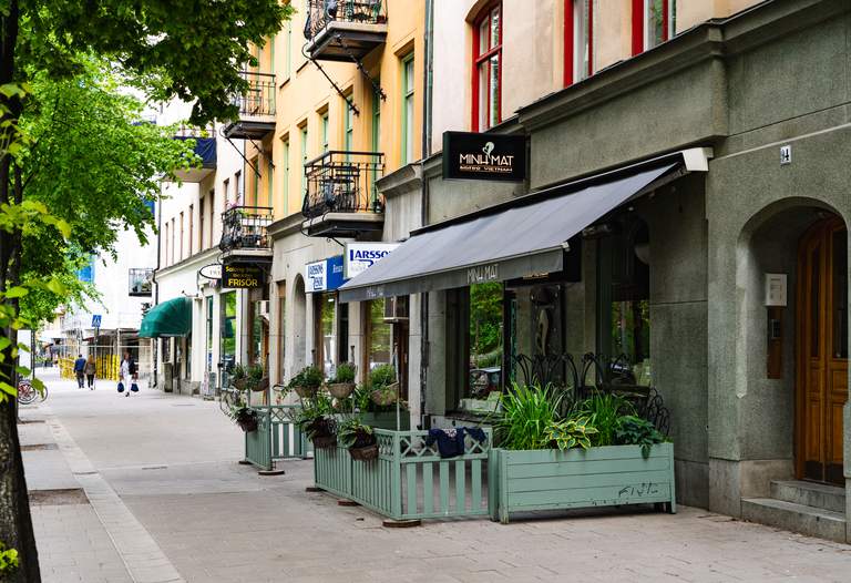 Restaurants in Stockholm. Minh Mat in Vasastan, a vietnameese restaurant. Exterior.