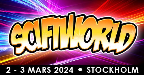 Text "SciFiWorld 2-3 mars 2024 Stockholm"