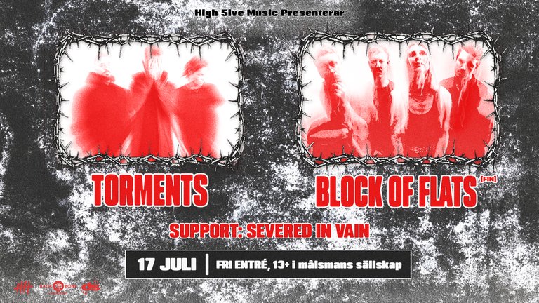 3x modern metalcore | Torments + Block of Flats + support: Severed In Vain.
