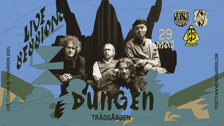 The information about the event and a photo of the musicians.