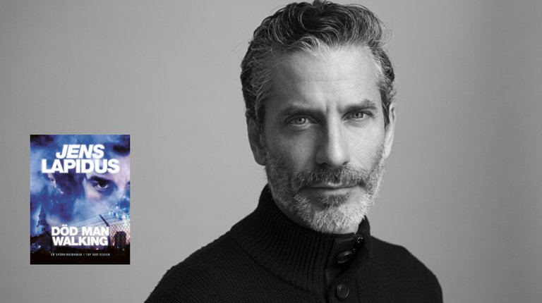 A portrait of Jens Lapidus and his book.
