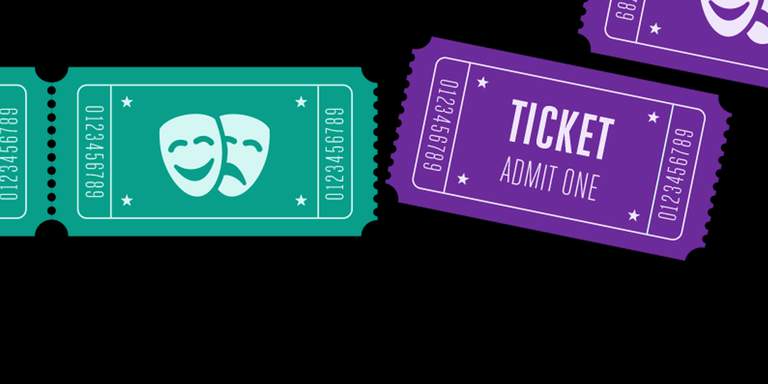 Green and purple tickets.