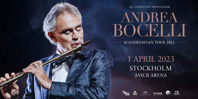 Andrea Bocelli playing flute.