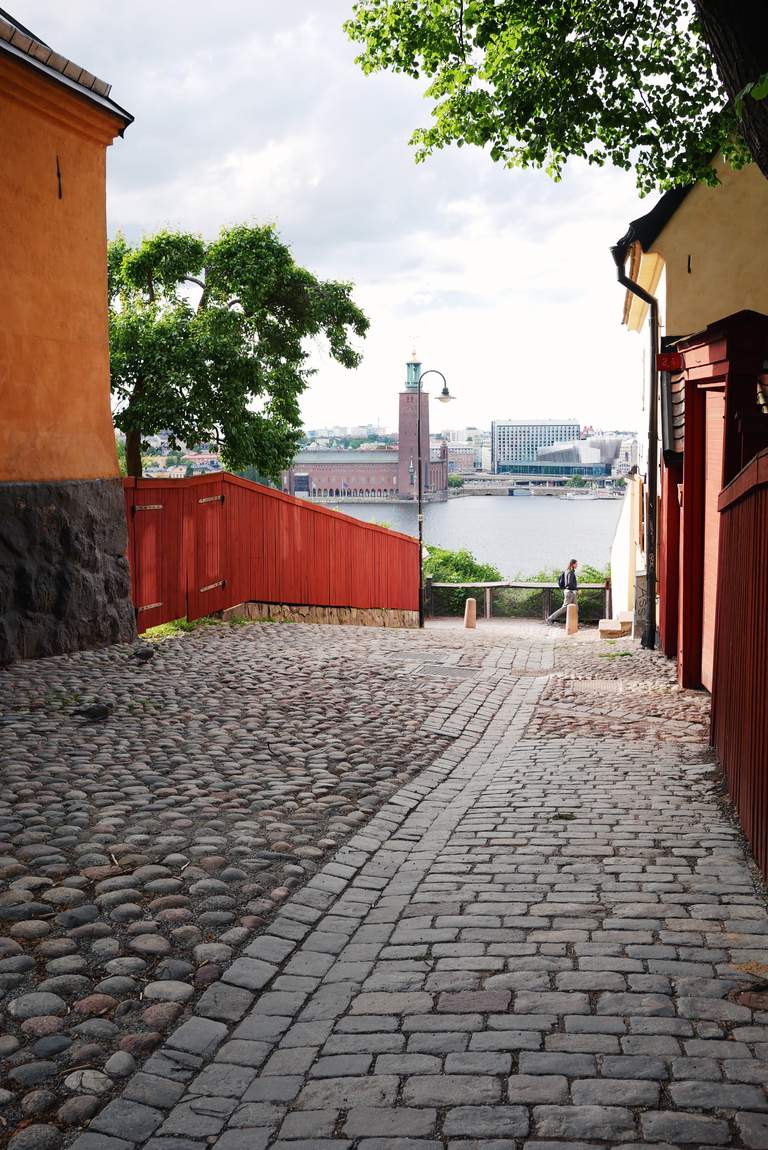 Attractions in Stockholm. The view och the City Hall as seen from Monteliusvägen, one of Stockholm's moste beloved viewpoints.