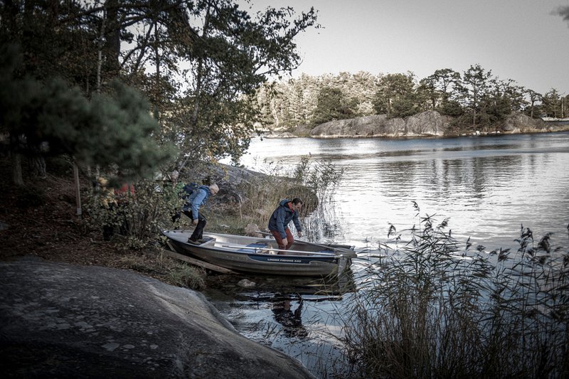 Boarding small boat