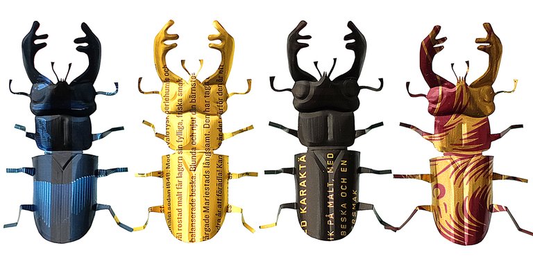 beetles made from beer and soda cans