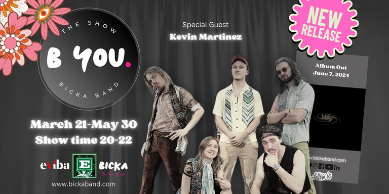 The information about the event and a photo of the musicians.