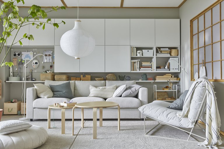 A photo of furniture from IKEA. Scandinavian design.