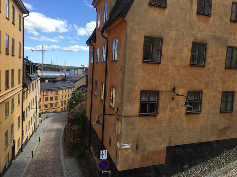 A street view from above.