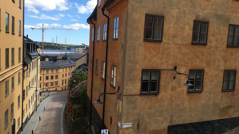 A street view from above.