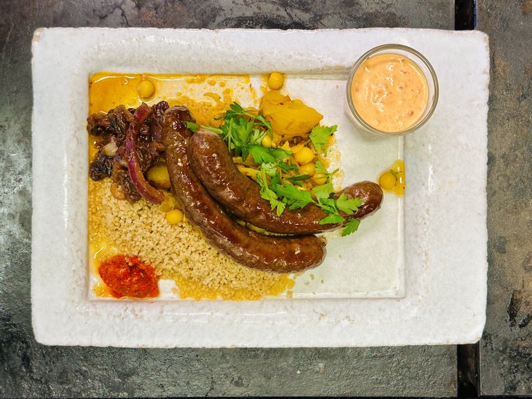 sausage with side dishes