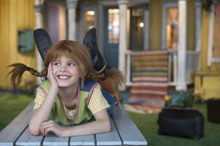 Smiling Pippi Longstocking.