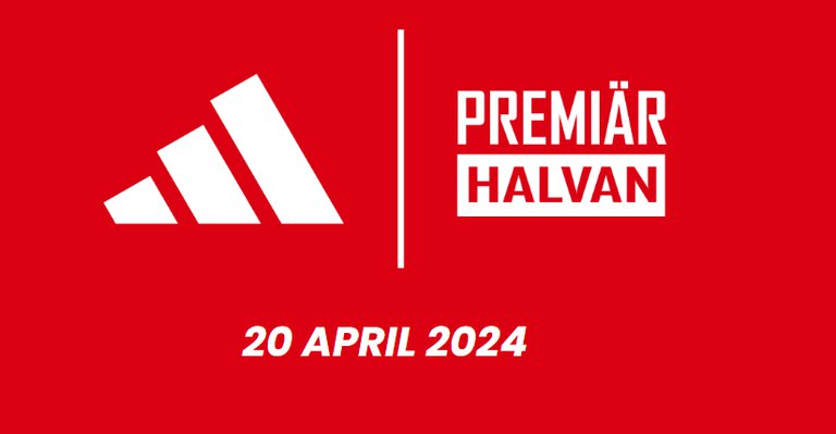 Text "adidas Premiärhalvan 20 april 2024"
