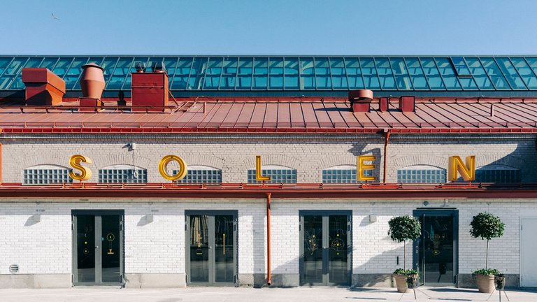 Restaurants in Stockholm. Solen, in Slakthusområdet. Exterior.