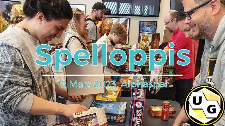Sellers and customers at a Board Game Flea market.