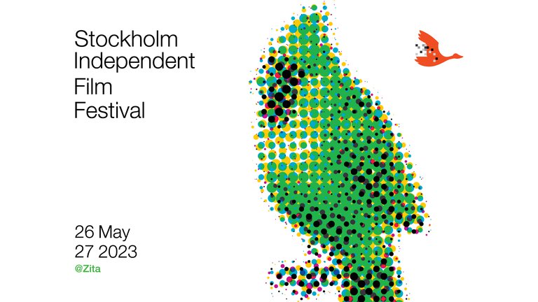 Two birds and the text "Stockholm Independent Film Festival 26-27 May 2023".