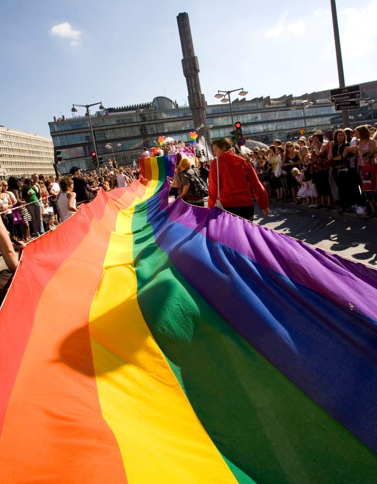 Stockholm pride parade celebrating openness and love