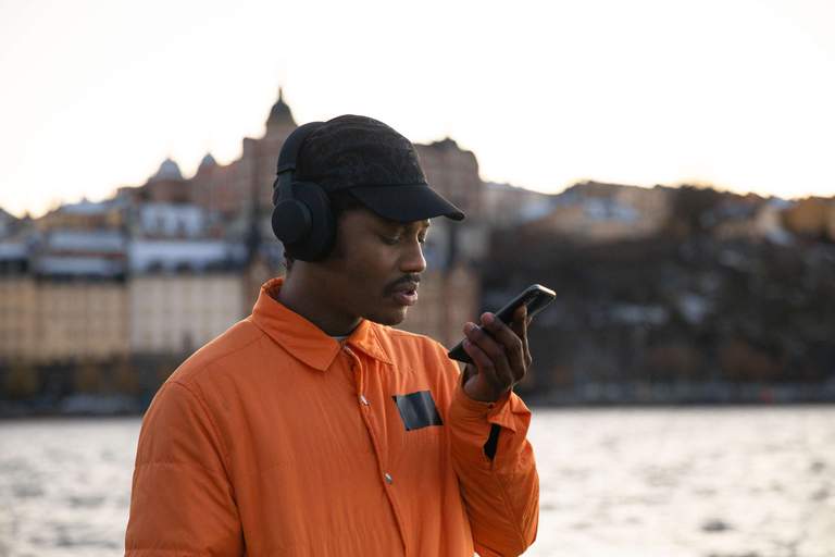 A man looking at his smartphone