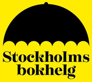 Poster with the text Stockholms Book Weekend on a yellow background with black text.