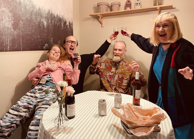 people with wine glasses
