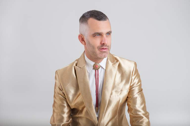 The photo of the artist Joel Gibb.