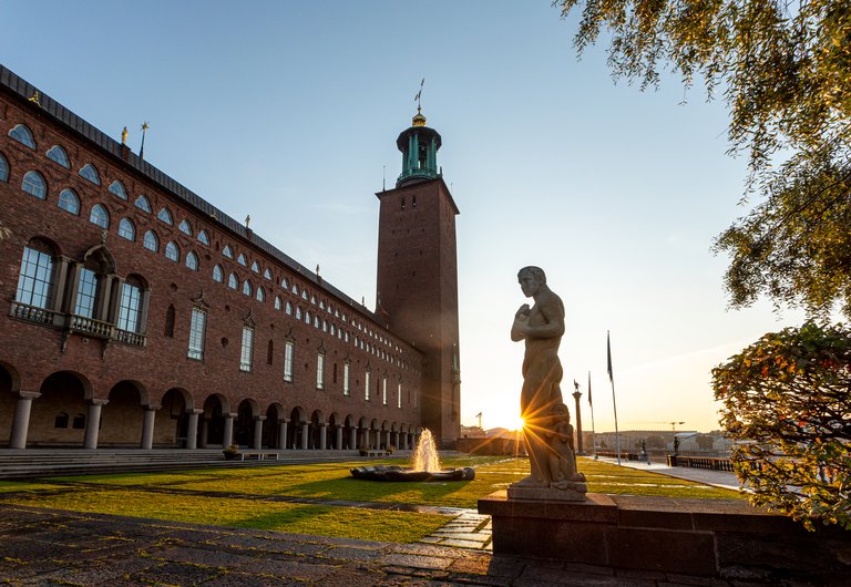 City Hall, Stockholm. Sunrise. Exterior.