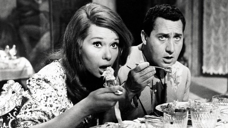 Two people eating