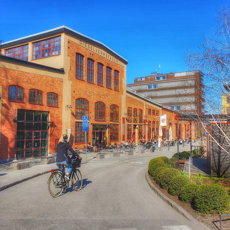 The industrial brick building Dieselverkstaden, located in Sickla