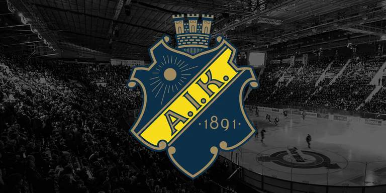 AIK Hockey's logo with Hovet arena in the background.