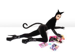 An artist in a catwoman costume.