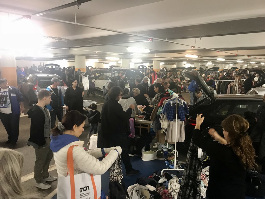Car boot sale in Kista galleria parking garage