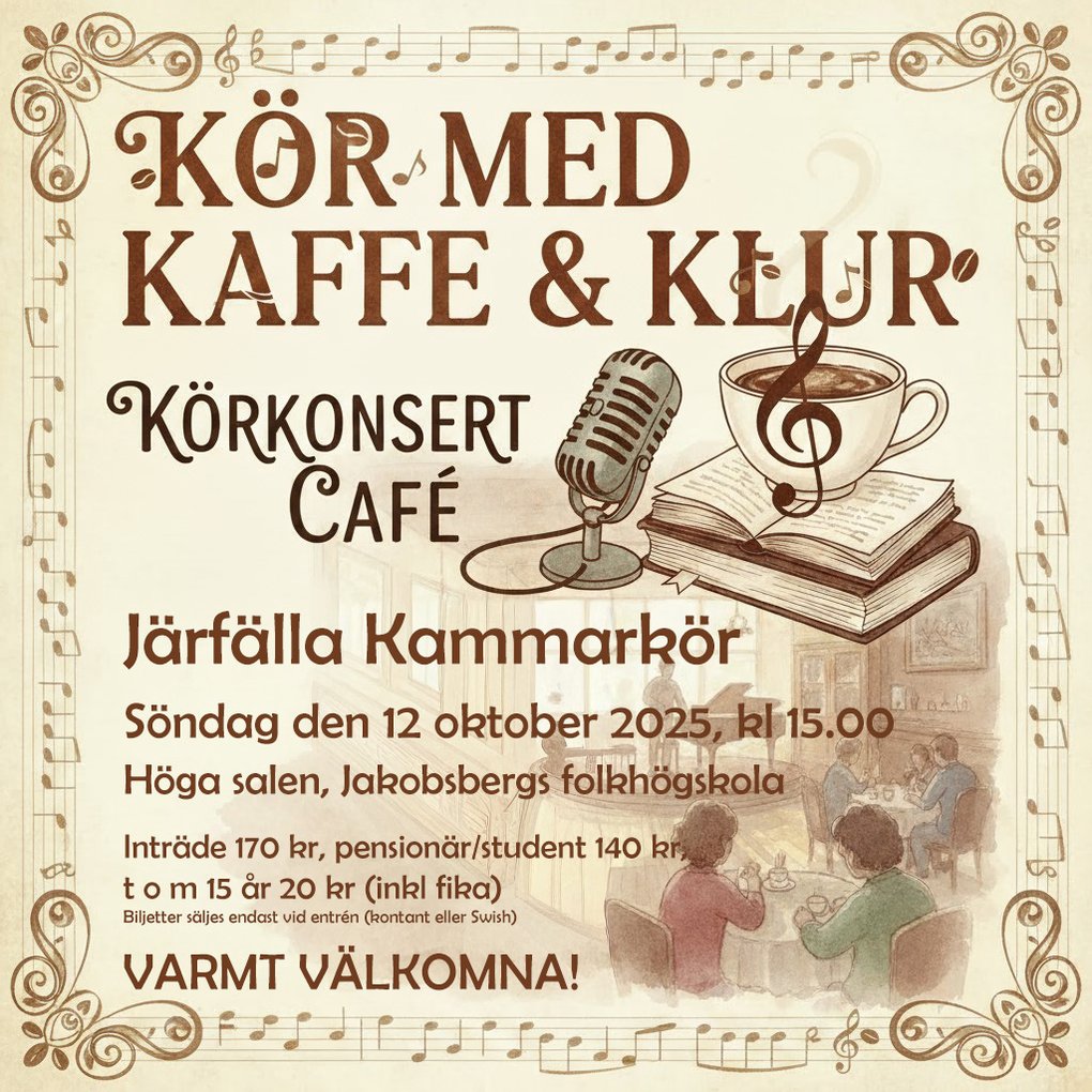Drawing depicting books, a microphone, a cup, and people at the tables. Information about the event.
