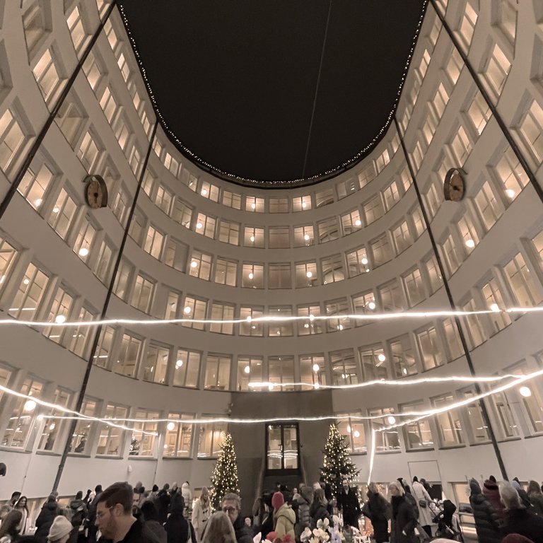 Christmas market at Grönlandet - Former National Insurance Institute by Sigurd Lewerentz 1932