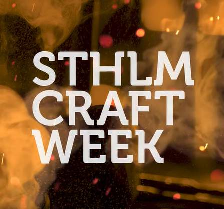 the words "Stockholm Craft Week" in white font on a background of yellowish smoke