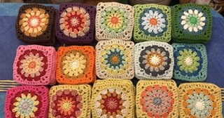 Crochet a granny square or keep knitting with EvaLotta