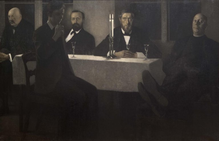 Detail of the painting "Five portraits" by Vilhelm Hammershøi