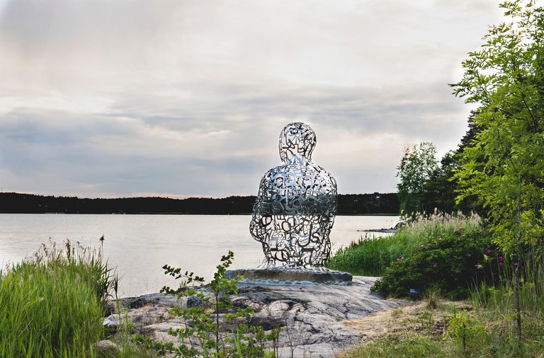 Jaume Plensa's sculpture "Ainsa IV" at Artipelag in the Stockholm archipelago