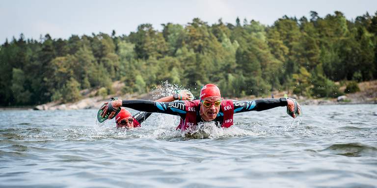 Two open-water swimmers.