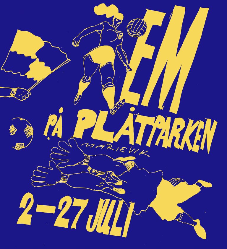 Football graphics displaying the tournament dates.