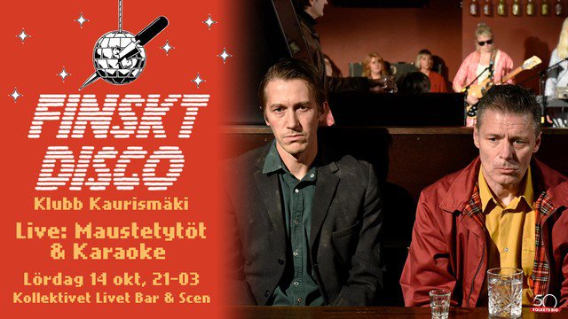The information about the event and a photo of two people sitting at a table with drinks.