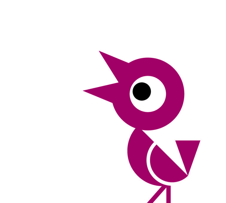 A drawing of a bird.