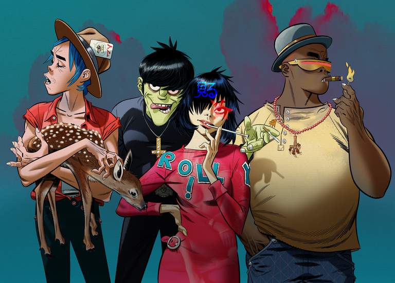 A picture of the band Gorillaz.