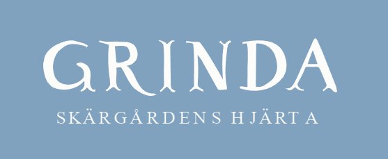 The text "Grinda skärgårdens hjärta".