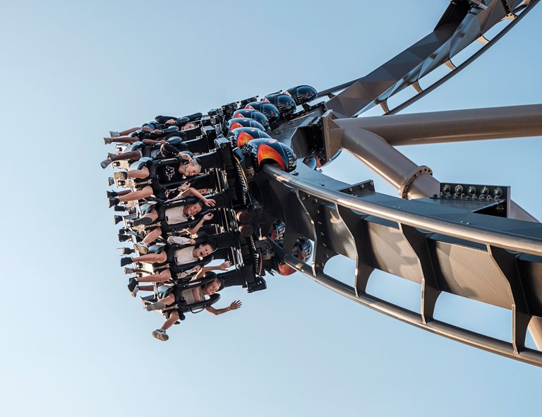 Attractions in Stockholm. People are riding the Monster roller coaster at Gröna Lunds Tivoli in Stockholm.