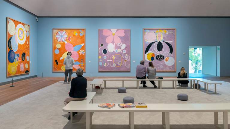 Exhibition at Moderna Museet in Stockholm with paintings by Hilma af Klint.
