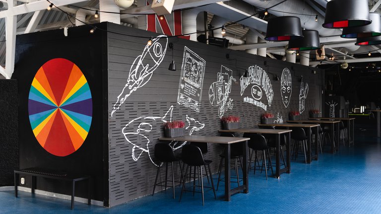 Cultural venues in Stockholm. The bar at Kollektivet Livet.