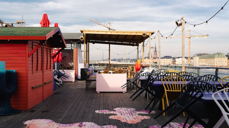 Bars in Stockholm. The rooftop bar at Stadsgårdsterminalen in Stockholm.